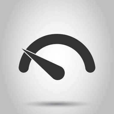 Ölçer gösterge paneli simgesini düz tarzı. Skor göstergesi düzey vektör çizim beyaz arka plan üzerinde kredi. Ölçü ölçeği iş kavramı ile ölçü aygıtları.