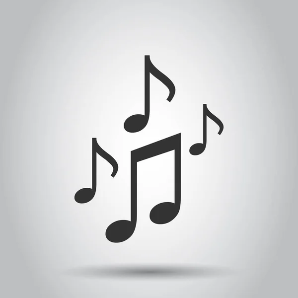 Icono Nota Musical Estilo Plano Ilustración Medios Sonido Sobre Fondo — Vector de stock
