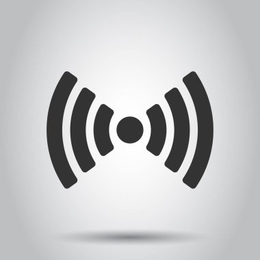 WiFi internet işareti simgesini düz stil. Wi-fi kablosuz teknoloji vektör çizim beyaz arka plan üzerinde. Ağ wifi iş kavramı.