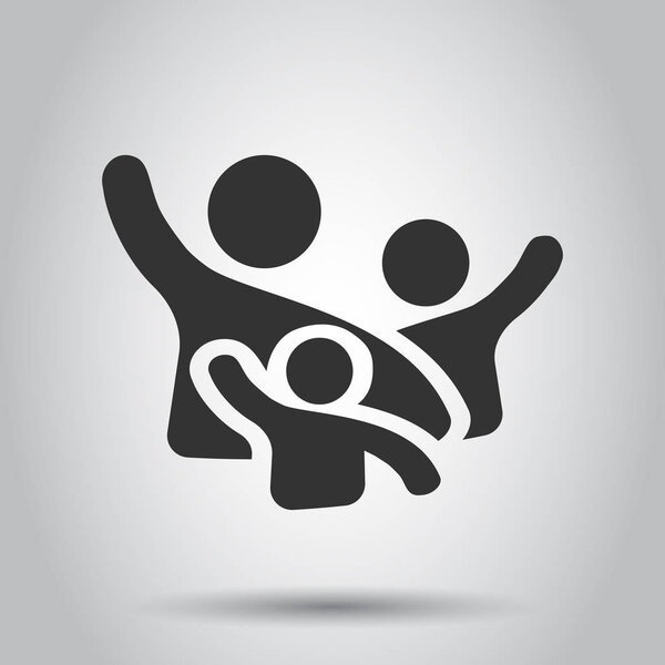 Семейное приветствие с поднятой вверх иконой в плоском стиле. Векторная иллюстрация жестов на белом фоне. Концепция бизнес-лидера
.