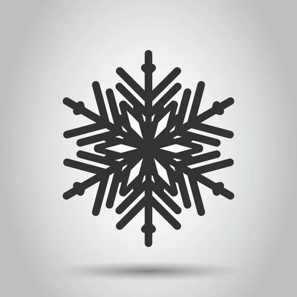 Icono Copo Nieve Estilo Plano Copo Nieve Ilustración Vector Invierno — Archivo Imágenes Vectoriales