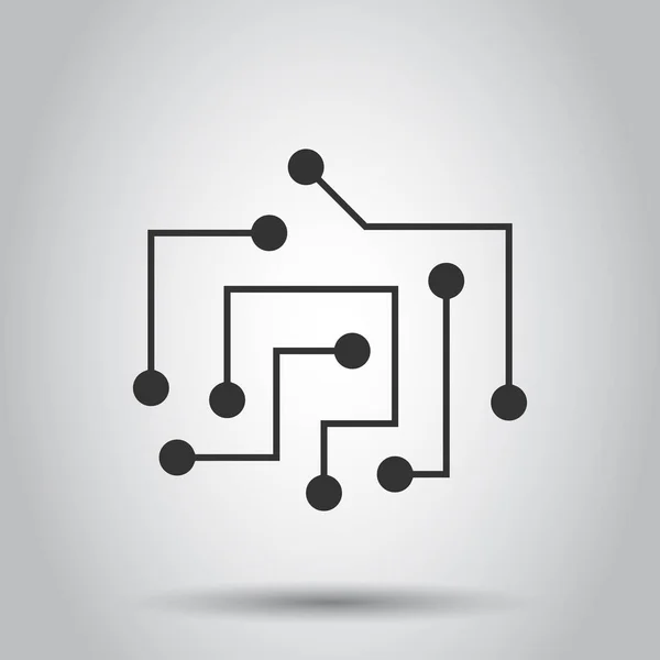 Icono Placa Circuito Estilo Plano Ilustración Del Vector Del Microchip — Vector de stock
