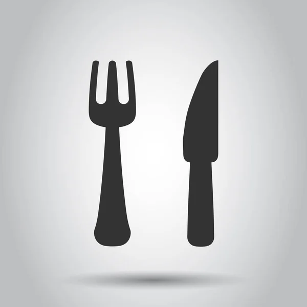 Fork Faca Ícone Restaurante Estilo Plano Equipamento Jantar Ilustração Vetorial —  Vetores de Stock