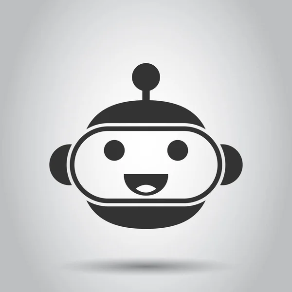 Lindo Robot Chatbot Icono Estilo Plano Ilustración Vectorial Del Operador — Vector de stock