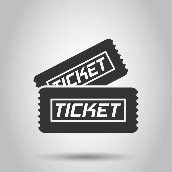 Cinema Ticket Icon Flat Style Admit One Coupon Entrance Vector — Stock Vector