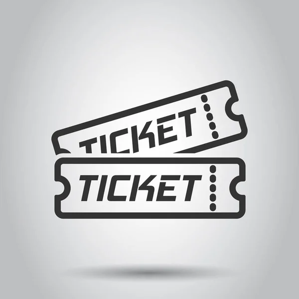 Cinema Ticket Icon Flat Style Admit One Coupon Entrance Vector — Stock Vector