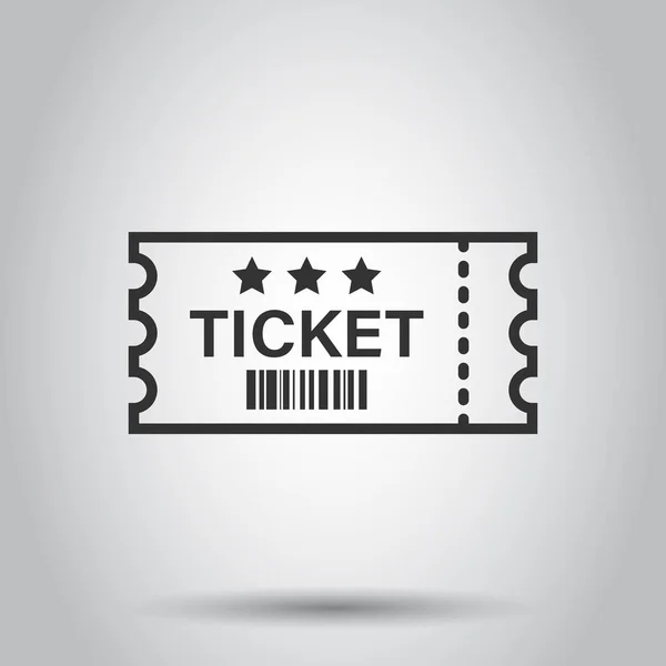 Cinema Ticket Icon Flat Style Admit One Coupon Entrance Vector — Stock Vector