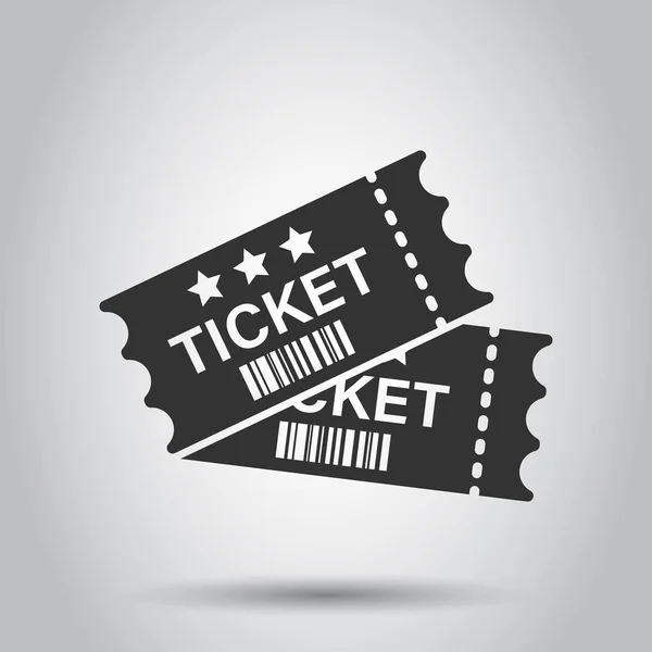 Cinema Ticket Icon Flat Style Admit One Coupon Entrance Vector — Stock Vector