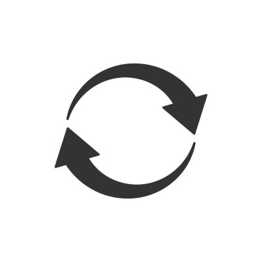 Ok döndürme simgesi düz tarzı. Eşitleme eylem vektör illustrati