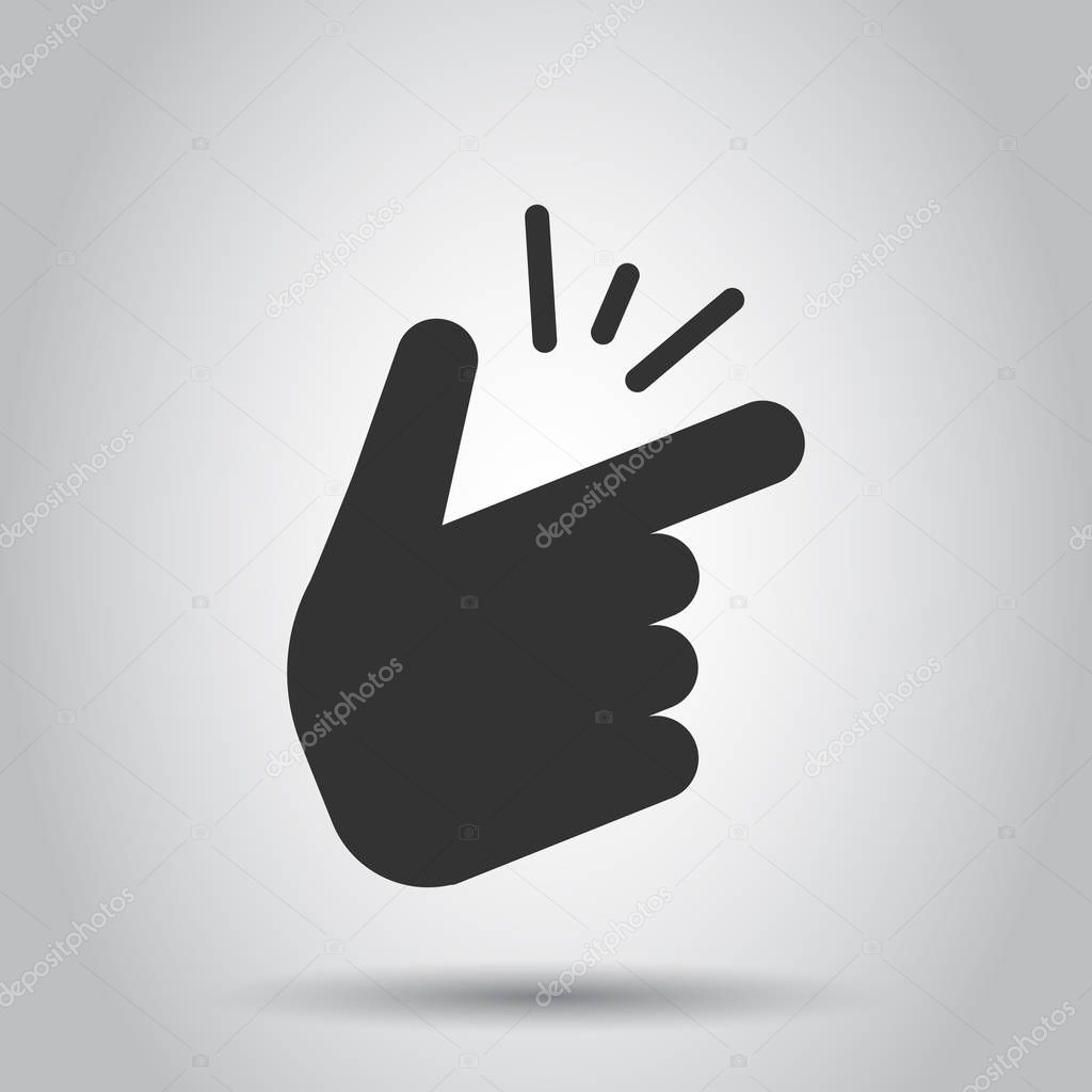 Finger snap icon in flat style. Fingers expression vector illust