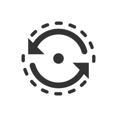 Oval düz stil simgesinde okları ile. Ben vektör tutarlılık yineleme