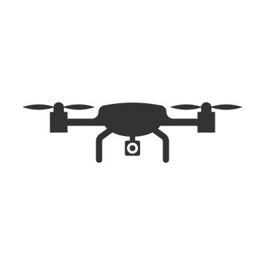 Düz stil dron quadrocopter simgesini. Quadcopter kamera vektör 
