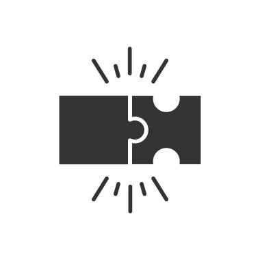Puzzle compatible icon in flat style. Jigsaw agreement vector il clipart