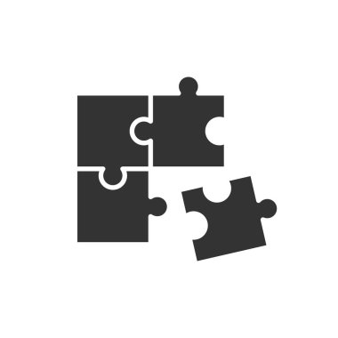 Düz stil uyumlu simgesinde bulmaca. Jigsaw anlaşması vektör Il