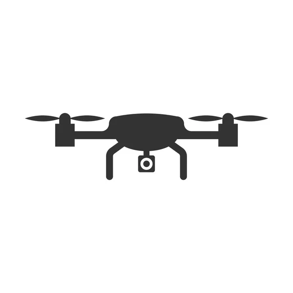 Drone quadrocopter icon in flat style. Quadcopter camera vector