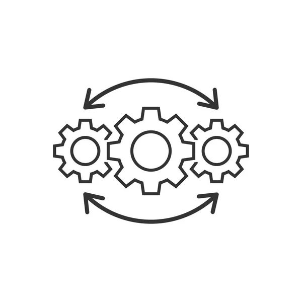 Bedienungsprojekt-Symbol im flachen Stil. Getriebe Prozess Vektor Unlust — Stockvektor