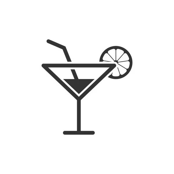 Alkohol-Cocktail-Ikone im flachen Stil. Trinken Glas Vektor Illustration — Stockvektor