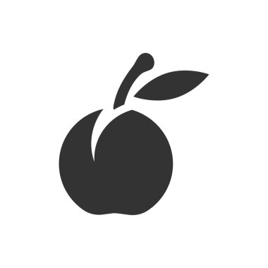 Düz stil kayısı meyve simgesini. Şeftali tatlı vektör illustrat