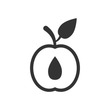 Düz stil kayısı meyve simgesini. Şeftali tatlı vektör illustrat