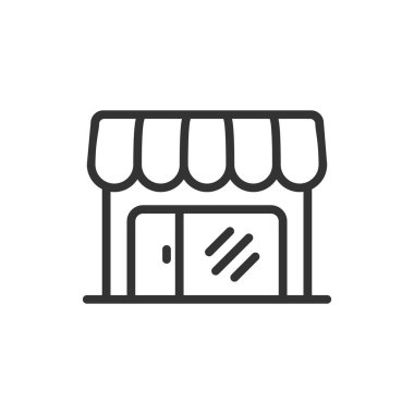 Düz stil bakkal simgesini. Vektör illustrat bina Dükkanı