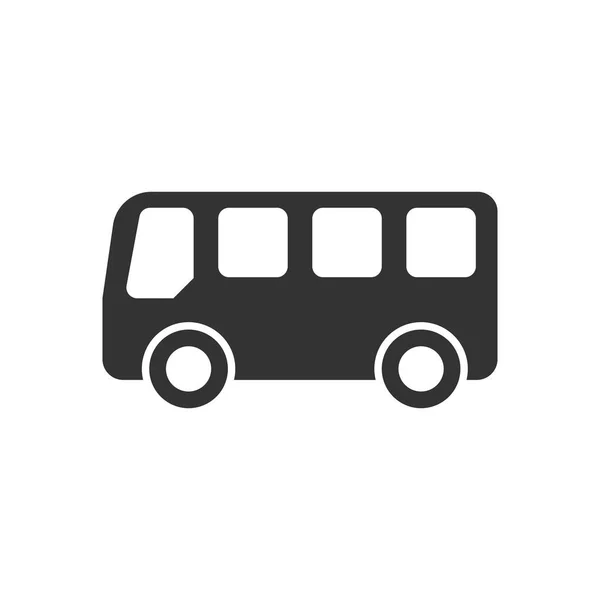 Iskolabusz lapos stílusú ikon. Autobus vektoros illusztráció wh — Stock Vector