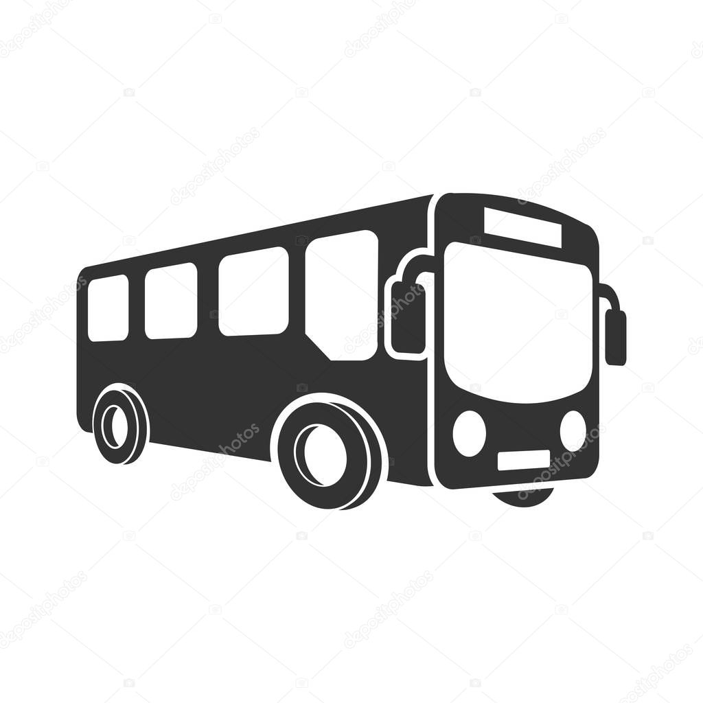 School bus icon in flat style. Autobus vector illustration on wh