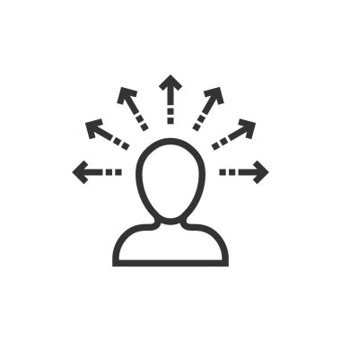 Zihin farkındalık simgesini düz stil. Fikir insan vektör illustratio