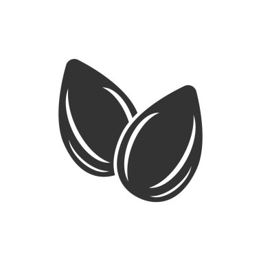 Düz stil badem simgesini. Fasulye vektör çizim üzerinde beyaz ISO