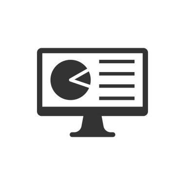 Analitik monitör simgesini düz tarzı. Diyagram vektör çizim