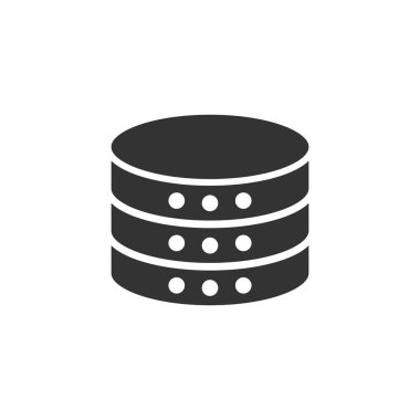 Veri Merkezi simgesini düz stil. Sunucu vektör çizim wh üzerinde