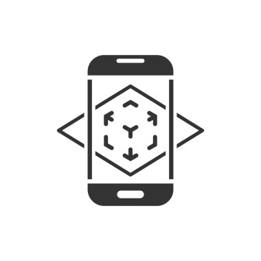 Artırılmış gerçeklik simgesini düz stil. VR aygıt vektör illustrat