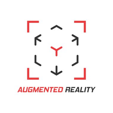 Artırılmış gerçeklik simgesini düz stil. VR aygıt vektör illustrat