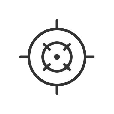 Düz stil çekim hedef vektör simgesi. Amaç keskin nişancı sembolü hasta