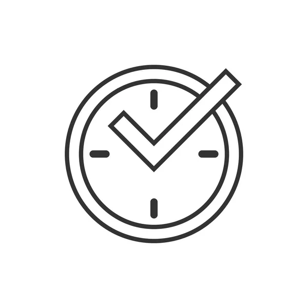 Ícone em tempo real em estilo plano. Ilustração do vetor do relógio no branco — Vetor de Stock