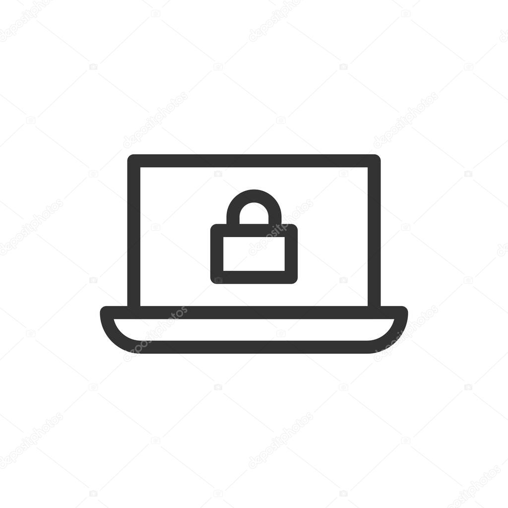 Cyber security icon in flat style. Padlock locked vector illustr
