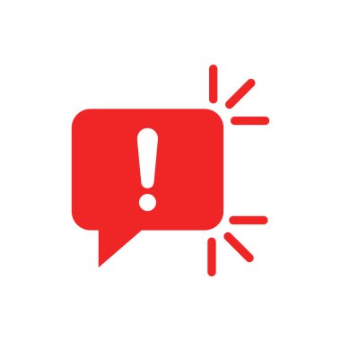 Düz stil dikkat işareti simgesi. Uyarı afiş vektör illustr