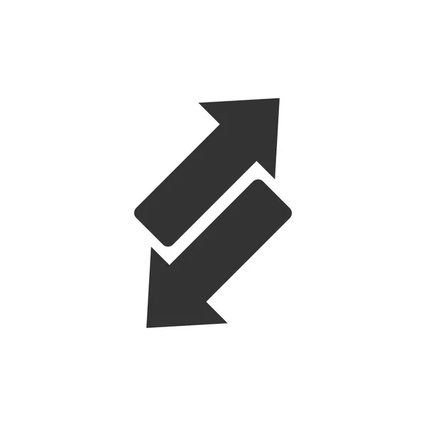 Inverser l'icône de signe de flèche dans le style plat. Actualiser les illustrations vectorielles — Image vectorielle
