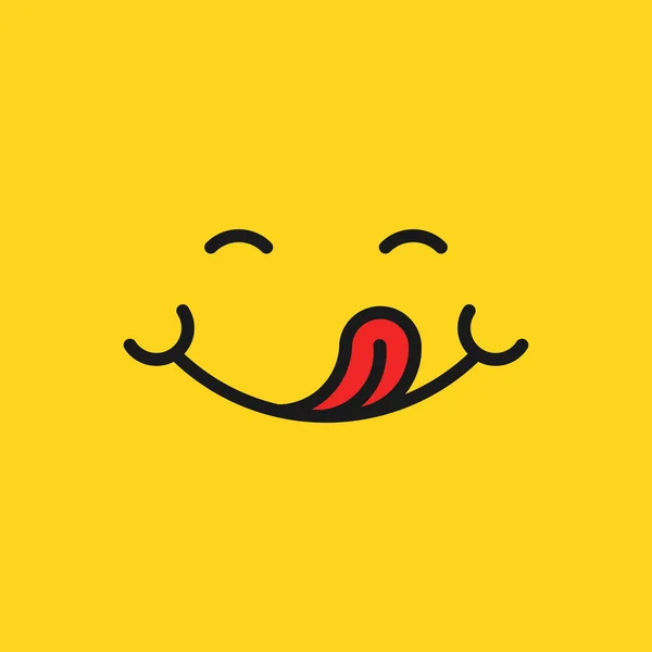 Lächeln Gesicht Symbol in flachem Stil. Zunge Emoticon Vektor Illustrati — Stockvektor