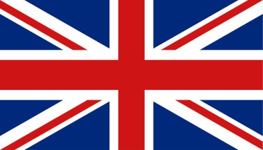 Düz tarzda Birleşik Krallık bayrağı simgesi. Büyük Britanya işareti sevmek