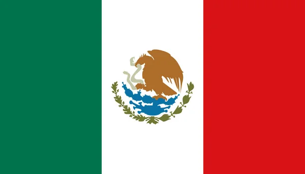 Mexikanische Flagge im flachen Stil. Mexikanischer Nationaler Zeichenvektor krank — Stockvektor