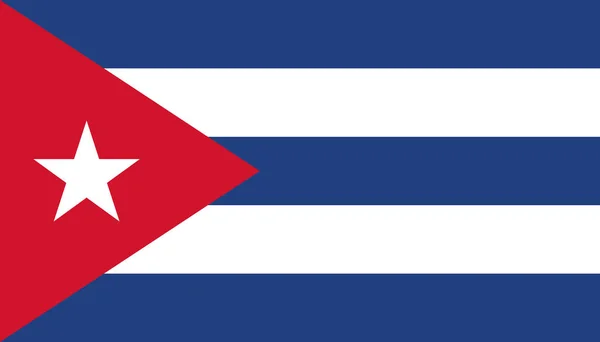 Düz tarzda Küba bayrağı simgesi. Küba Ulusal işareti vektör illustr — Stok Vektör