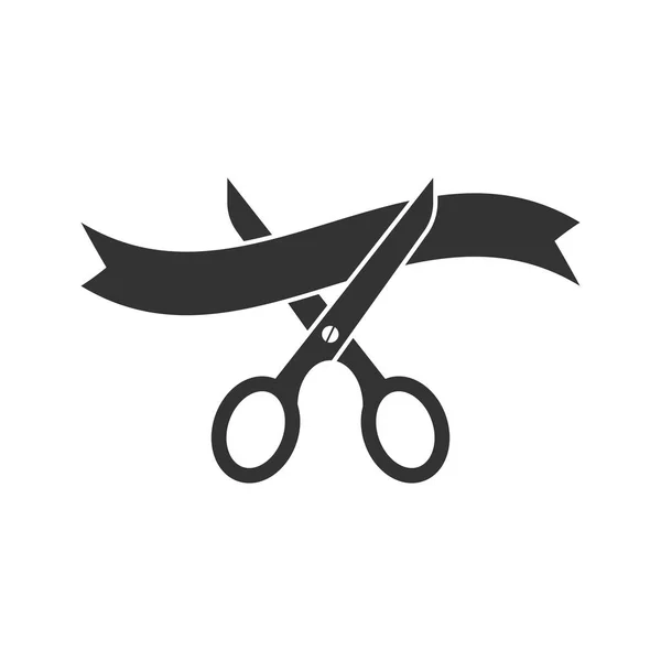 Ikona nożyczek w stylu płaskim. Cięcie wstążką ilustracji wektorowych — Wektor stockowy