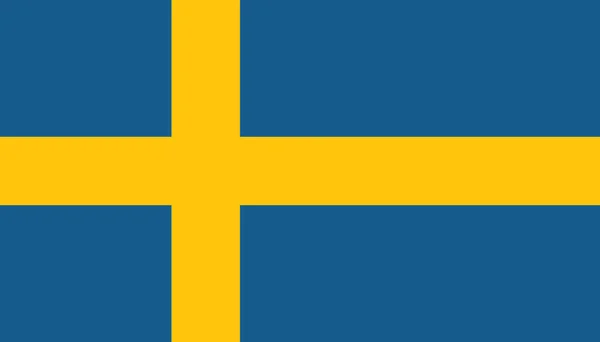 Düz tarzda İsveç bayrağı simgesi. Ulusal tabela vektör ıllustratio — Stok Vektör