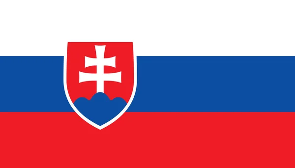 Ícone da bandeira da Eslováquia em estilo plano. Vetor de sinais nacional ilustrat —  Vetores de Stock