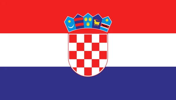 Ícone da bandeira da Croácia em estilo plano. Ilustração nacional do vector gestual —  Vetores de Stock