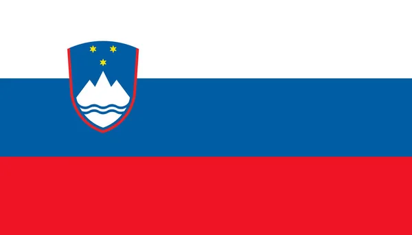 Ícone da bandeira da Eslovénia em estilo plano. Vetor de sinais nacional ilustrat — Vetor de Stock