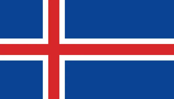 Icône du drapeau d'Islande en style plat. Signe national vecteur illustrati — Image vectorielle