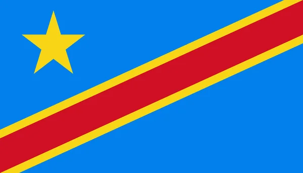 Ícone da bandeira da República Democrática do Congo em estilo plano. Nação —  Vetores de Stock