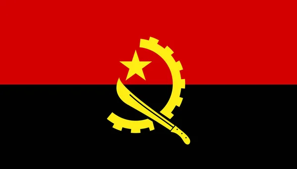 Düz tarzda Angola bayrağı simgesi. Ulusal tabela vektör ıllustratio — Stok Vektör