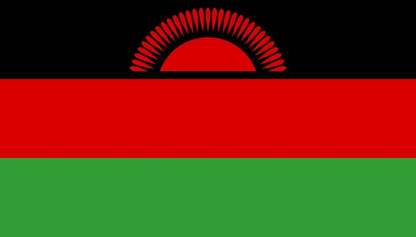 Düz tarzda Malawi bayrağı simgesi. Ulusal tabela vektör ıllustratio — Stok Vektör